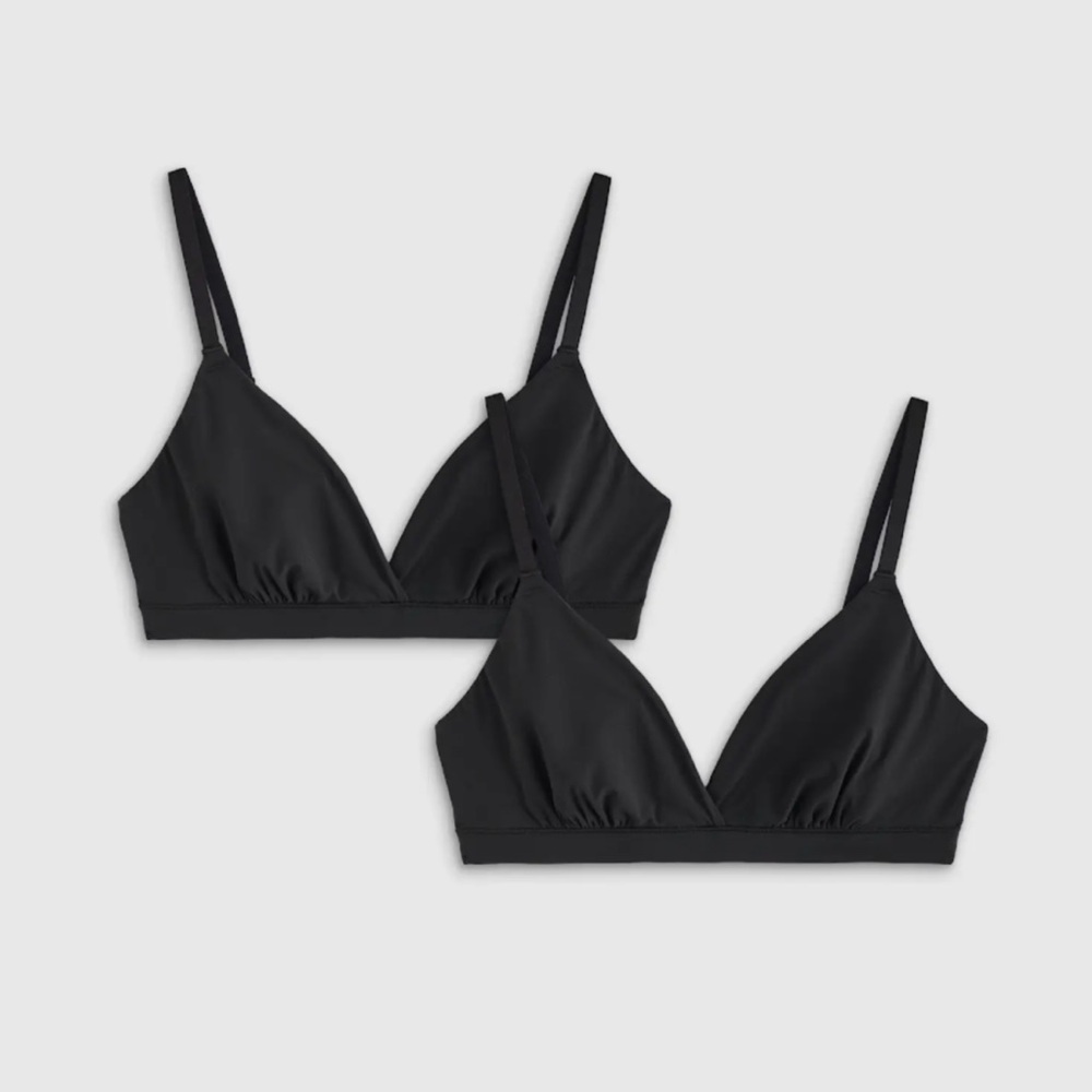 NWOT Quince Second Skin Crossover Bralette (2-pack) L